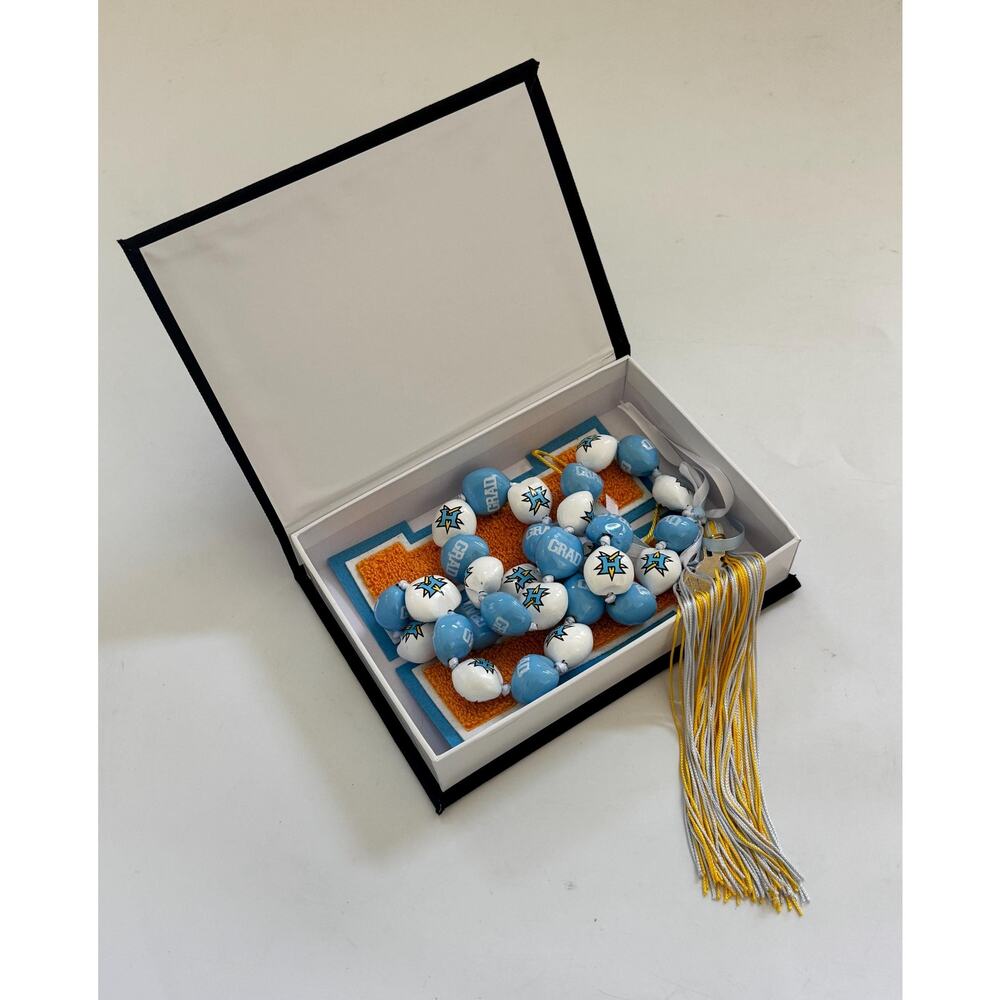 Graduation Storage Book Box Floral Graduation Cap with Name Customization - Picture 9 of 9